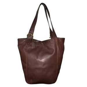 Vintage COACH Waverly XL Leather Tote Bag Brown Mahogany